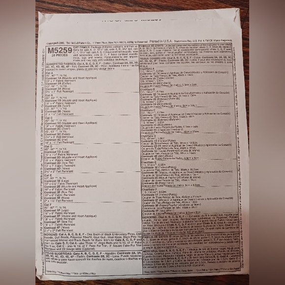 2001, 2006 Dog Bed & Cat Doll Patterns.  Uncut - Picture 10 of 10